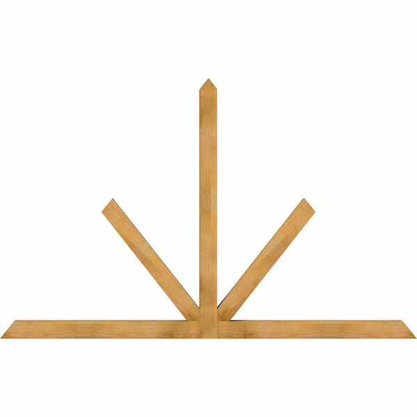 Ekena Millwork Saratoga Rough Sawn Timber Gable Bracket, Western Red Cedar, 96"W x 60"H x 4"D x 4"F, 15/12 Pitch GBW096X60X0404SAR00RWR - main